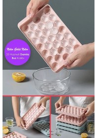 Resim Büyük Boy Kapaklı 33 Bölmeli Damla Buz Kalıbı Kapaklı Damla Model Çok Renkli 