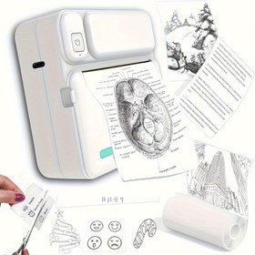 Resim GOTOOGO Mini Mürekkepsiz Termal Yazıcı, Taşınabilir Kablosuz Akıllı Telefon Uyumlu, USB Şarj, Monokrom Çıktı, Şarj Edilebilir Lityum Pil, iOS ve Android için, Fotoğraf Günlüğü Notlar 