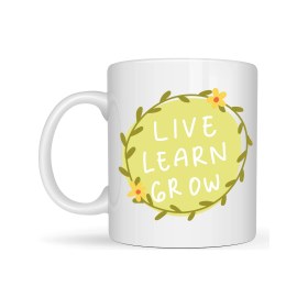 Resim Live Learn Grow Motivasyon Kupası Model 133 – Yaşa , Öğren , Geliş Ilham Veren Tasarım, Po 