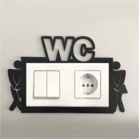 Resim Iki’li Tuvalet Priz Çerçevesi Siyah - Şık ve Uyumlu Tasarım 