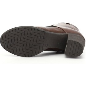 Resim Gönderi R Kahve Antik Fermuarlı Kalın Topuklu Hakiki Deri Postal Bot Kahve 