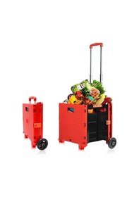 Resim Balatlı Çok Fonksiyonlu Portatif Taşıma Arabası Kırmızı By06 