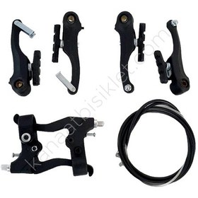 Resim Mtb Plastik V Fren Takımı Alyanlı Papuç Ön Arka Set 