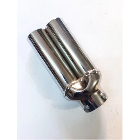 Resim Egzozcum Sök/ Tak Vidalı Ucu Düz Eşit Sessiz Çiftli Nikelaj Egzoz Eksoz Ucu 