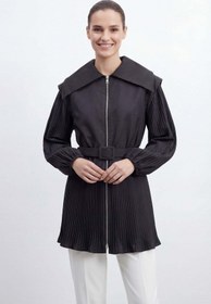 Resim Loreen Kadın Pile Detaylı Kemerli Kap - 20774CAP - BLACK 