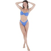 Resim Hurley Ribbed Ruched Underwire Top Kadın Mavi Bikini Üst 
