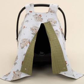 Resim Puset Örtüsü - Çift Taraflı - Koyu Fıstık Yeşili Müslin - Koala 