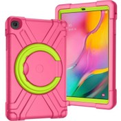 Resim Galaxy Uyumlu Tab A 10.1 Eva + Pc 360 Derece Dönen Braketli Düz Koruyucu Kabuk 