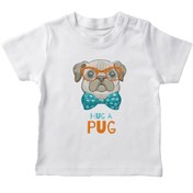 Resim Angemiel Baby Sarılmak Isteyen Gözlüklü Pug Erkek Bebek Tişört Beyaz B0562MDBBKETSRT 