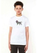 Resim Aslan Baskılı Unisex Çocuk Beyaz T-Shirt 