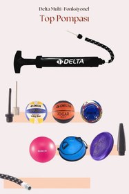 Resim Delta Top Pompası Futbol Basketbol Voleybol Hentbol Pilates Ve Bosu Topu Denge Diski Şişirme Pompası 