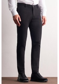 Resim İmza Siyah Yan Cep Düz Paça Pamuklu Slim Fit Chino Casual Pantolon 1003255161 Siyah 