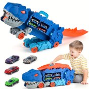 Resim Ultimate Dinozor Taşıyıcı Pist Oyuncak, Katlanabilir Kayar 25 İnç Yarış Pisti ile Dinozor Kamyonu Taşıma, Ayakta Duran T-Rex'e Dönüşür, Cadılar Bayramı, Noel, Şükran Günü Hediyesi, Rastgele Renk 
