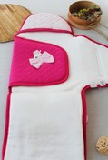 Resim Açılır Kucaklı Fiyonk Detaylı Şapkalı Kız Bebek Ayaklı Kundak Bebek Battaniyesi 