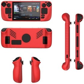 Resim Steam Deck V3 Uyumlu Cep Konsolları Uyumlu Kaymaz Silikon Koruyucu Kılıf Kırmızı 