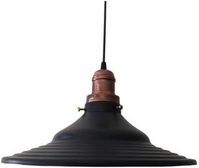 Resim Retro Mat Siyah Metal Tekli Sarkıt Mat Eskitme Bakır Askılı 40 cm 356 