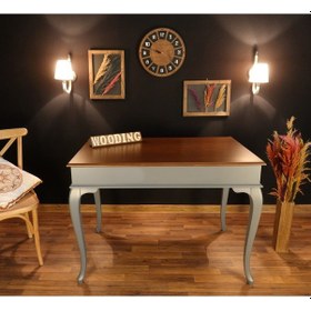 Resim Wooding-Mobilya Wooding 100 Cm Masif Gri Ceviz Yemek Masası 
