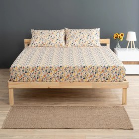 Resim Soley Liberty %100 Pamuklu Çift Kişilik 180 X 200 Lastikli Çarşaf Seti Sarı 