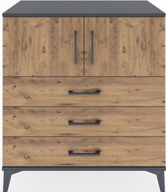 Resim Hyperion Şifonyer 2 Raflı 3 Çekmeceli 2 Kapaklı 88x44x96 Antrasit-çam Antrasit 