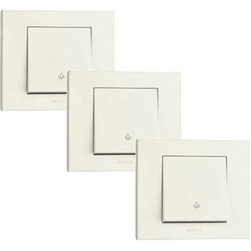 Resim Ovivo Grano Light Anahtar Çerçeveli 3 Adet Sıva Altı Beyaz 