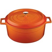 Resim Lava Trendy 20 cm Yuvarlak Döküm Turuncu Tencere 