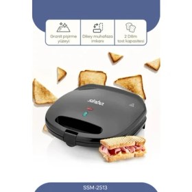 Resim Sinbo SSM-2513 Siyah Tost ve Izgara Makinesi 750 W Döküm Plakalı, Dayanıklı ve Kolay Temizlenebilir Tasarım 