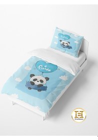 Resim Uçan Panda Mavi Nevresim Takımı 