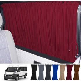 Resim Pandami Fiat Ducato Boxer Jumper Uzun Şase 2006+ Uyumlu Bordo Raylı Oto Perde Takımı 