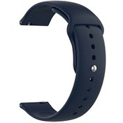 Resim Amazfit GTR 42 MM Mat Düz Renkli Silikon Lacivert Kordon Gpack