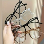 Resim 4 adet Klasik Retro Küçük Yuvarlak Çerçeve Kişilik Net Kırmızı Düz Sokak Çekim Trend Gözlük 