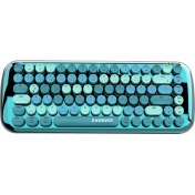 Resim Everest KB-BT09 Parry Renkli Tuşlu Mavi Bluetooth+ 2.4ghz Q Yuvarlak Tuşlu Mekanik Klavye Kablosuz K 