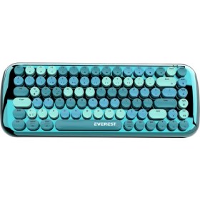 Resim Everest KB-BT09 Parry Renkli Tuşlu Mavi Bluetooth+ 2.4ghz Q Yuvarlak Tuşlu Mekanik Klavye Kablosuz K 