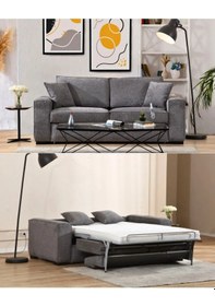 Resim Vinza Yatak Olabilen Kanepe & Katlanır Yatak Gri 