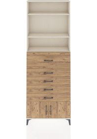 Resim Arges Dolap 3 Raflı 5 Çekmeceli 2 Kapaklı 88x30x243 Aytaşı-çam Aytaşı 