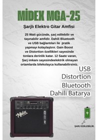 Resim Midex RCZ-606RD-AMP Elektro Keman ve Şarjlı Anfi Seti 