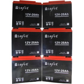 Resim SAFİR Jel Akü 12 V - 20 Ah 6'lı Set Elektrikli Scooter Aküsü 