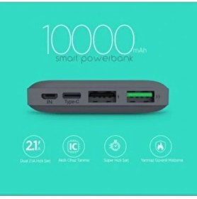 Resim Polosmart PBS123 10000 mAh Kapasiteli Powerbank Hızlı Şarj Özellikli İki USB Çıkışlı 