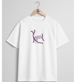 Resim Oversize Meme Kanseri Göğüs Tasarımlı Unisex T-shirt Beyaz 