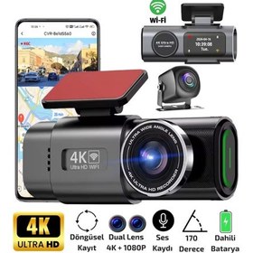 Resim 4k Hd Araç İçi Kamera 128gb Wifi Ir Gece Görüşü Ön-arka-iç Kayıt 