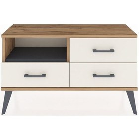 Resim Arges Şifonyer Tek Raflı 3 Çekmeceli 88x30x48 Çam-antrasit/aytaşı Antrasit/aytaşı 