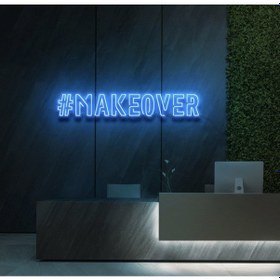 Resim Makeover Yazılı Neon Tabela Turkuaz 
