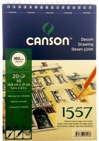 Resim Canson 1557 Dessin Resim ve Çizim Blok Spiralli A5 180 G 20 Sayfa 