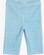 Resim Koton Kısa Tayt Beli Lastikli Pamuklu Mavi Ekose 4skg40206ak Mavi 