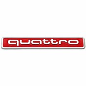 Resim Audi Quattro Kırmızı Krom Bagaj Logosu 7×1 Cm 