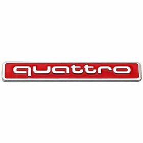 Resim Audi Quattro Kırmızı Krom Bagaj Logosu 7×1 Cm 