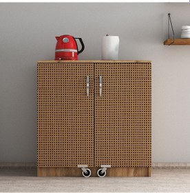 Resim Küçük Boy 2 Kapılı Erzak Dolabı Çam Hazeran Kapaklı - ERC0204 