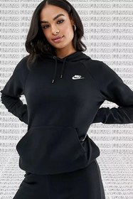 Resim Nike Sportswear Essential Pullover Hoodie Kapüşonlu Sweatshirt Siyah 