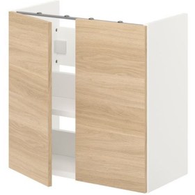 Resim IKEA Enhet, Lavabo Dolabı, 60x32x60 Cm, Beyaz-meşe 