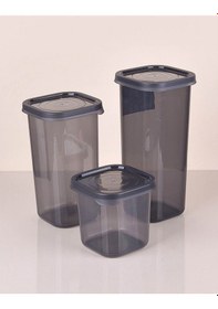 Resim 3 Boy Antrasit Sızdırmaz Kapaklı Dik Kare Erzak Saklama Kabı Ank150 Diğer 