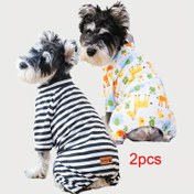 Resim Küçük Köpekler ve Kediler için Nefes Alabilen Örme 2'li Evcil Hayvan Pijamaları, Tüm Mevsimler İçin Karikatür Grafikli Köpek Pijamaları, Makinede Yıkanabilir Polyester Kazaklı Rahat Giyim Mini ve Oyuncak Irklar İçin 